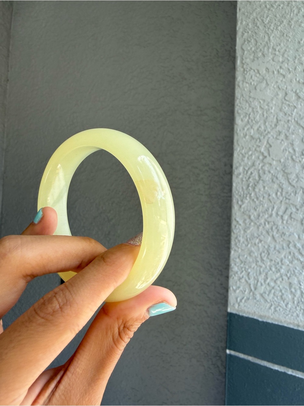 Natural Xiuyan Serpentine Jade Bangle Soft Celadon Green Size 6.75-7”